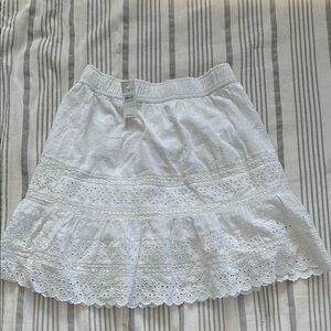 LOFT White Tiered Mini Skirt